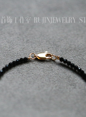 高品质尖晶石路路通极细男款手链