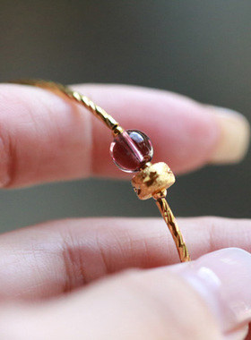 细手链紫云母转运珠金管