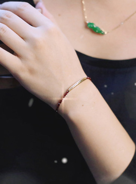 之间尖晶錾刻金管开运细手链