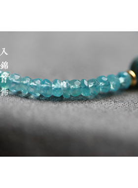 一枉青蓝丨天然刻面盘珠磷灰石手链 5*2mm