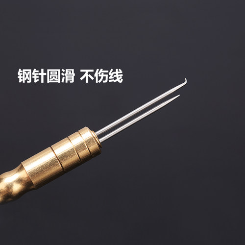 米卡诺 铜制鱼线子线打结器 不锈钢双头拔针打结针台钓子线挑针 - 图2