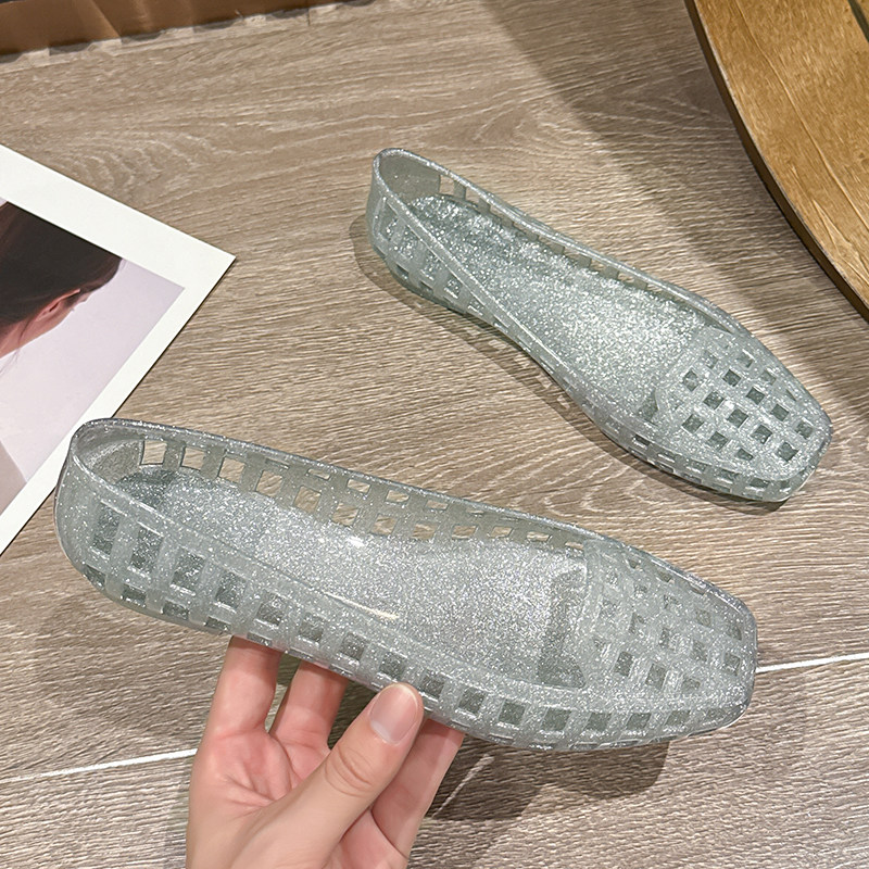 新款果冻包头镂空凉鞋女春秋低跟防滑外穿塑料水晶单鞋可湿水沙滩,淘宝优惠券,粉丝福利购,淘宝优惠卷