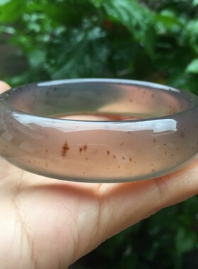 天然无烧加厚红水草玉髓手镯复古