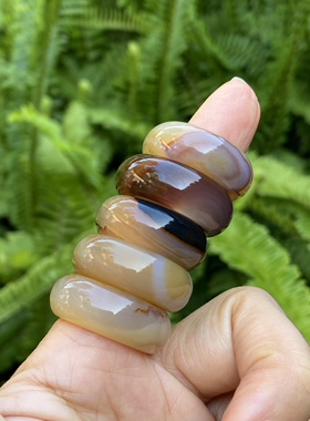 天然原矿无优化玛瑙戒指指环加厚