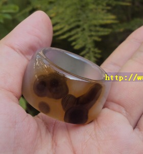 天然无烧玛瑙扳指男士款戒指复古