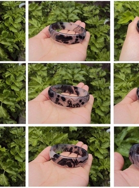 巴西纯天然水墨异象玛瑙手镯