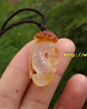 无烧冰彩玉髓玛瑙富甲一方小吊坠
