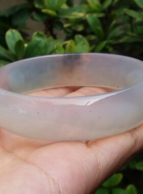 天然通透绿朱砂玛瑙手镯女款手环