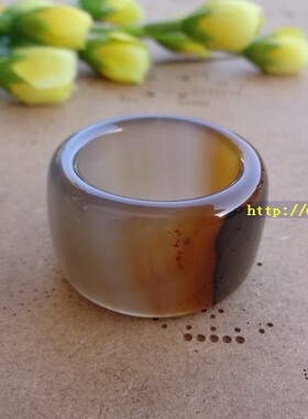 天然无烧俏色扳指男士复古宫廷