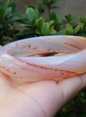 天然红水草加厚玛瑙手镯中式复古