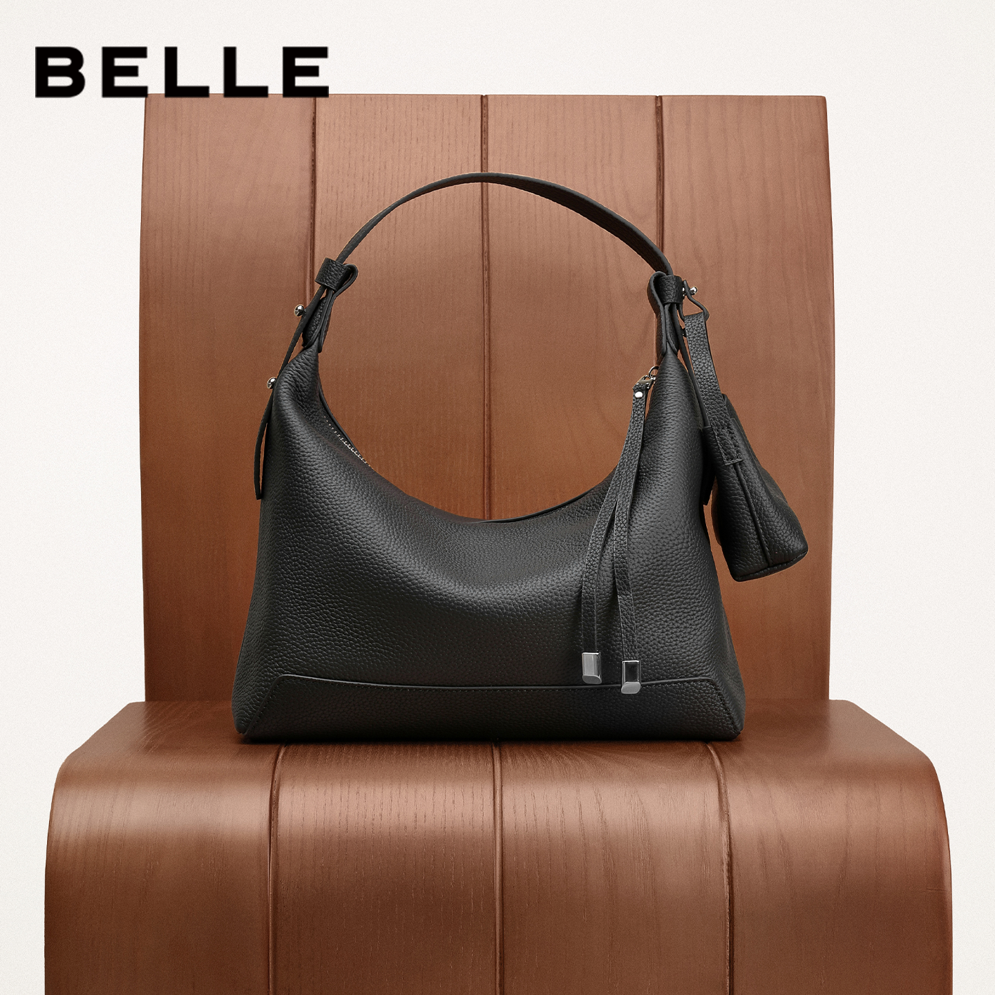 百丽包包女2025商场同款牛皮hobo通勤单肩斜挎手提腋下包9275BDX5,淘宝优惠券,粉丝福利购,淘宝优惠卷