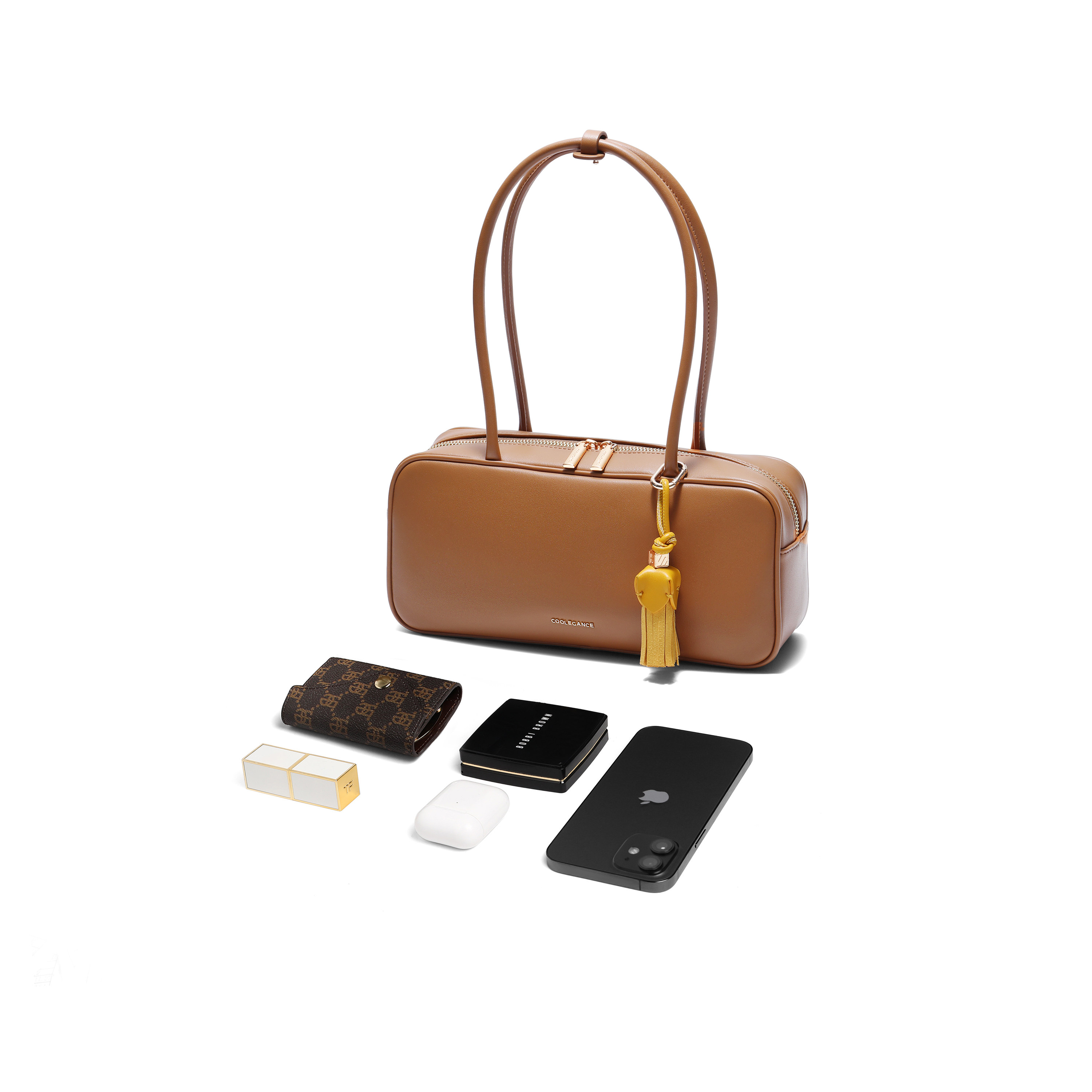 百丽包女2025秋季新品时髦复古通勤保龄球包单肩波士顿包BL838CX5,淘宝优惠券,粉丝福利购,淘宝优惠卷