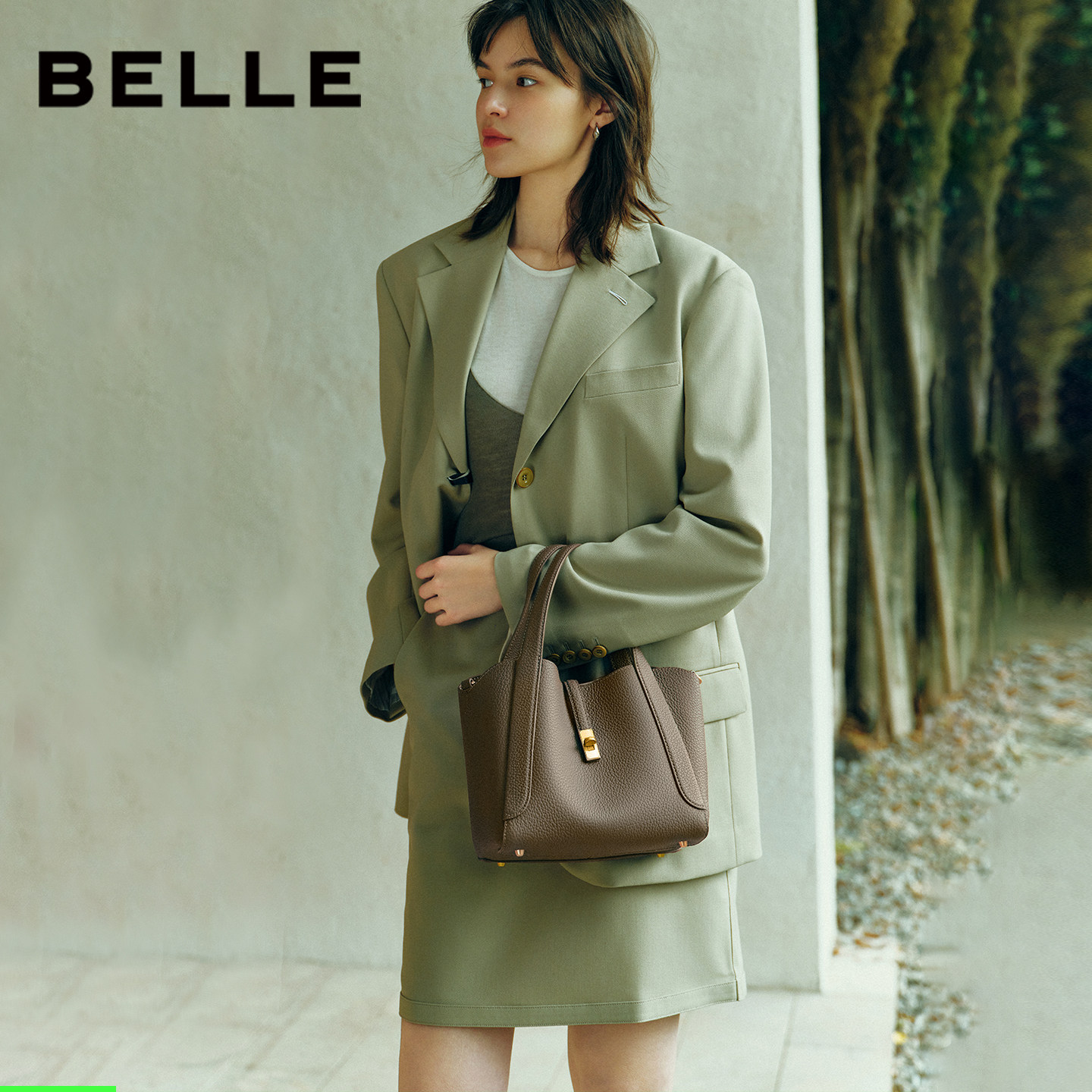 【马年系列】百丽女包通勤菜篮子新年红色婚包真皮手提包BL878AX6,淘宝优惠券,粉丝福利购,淘宝优惠卷