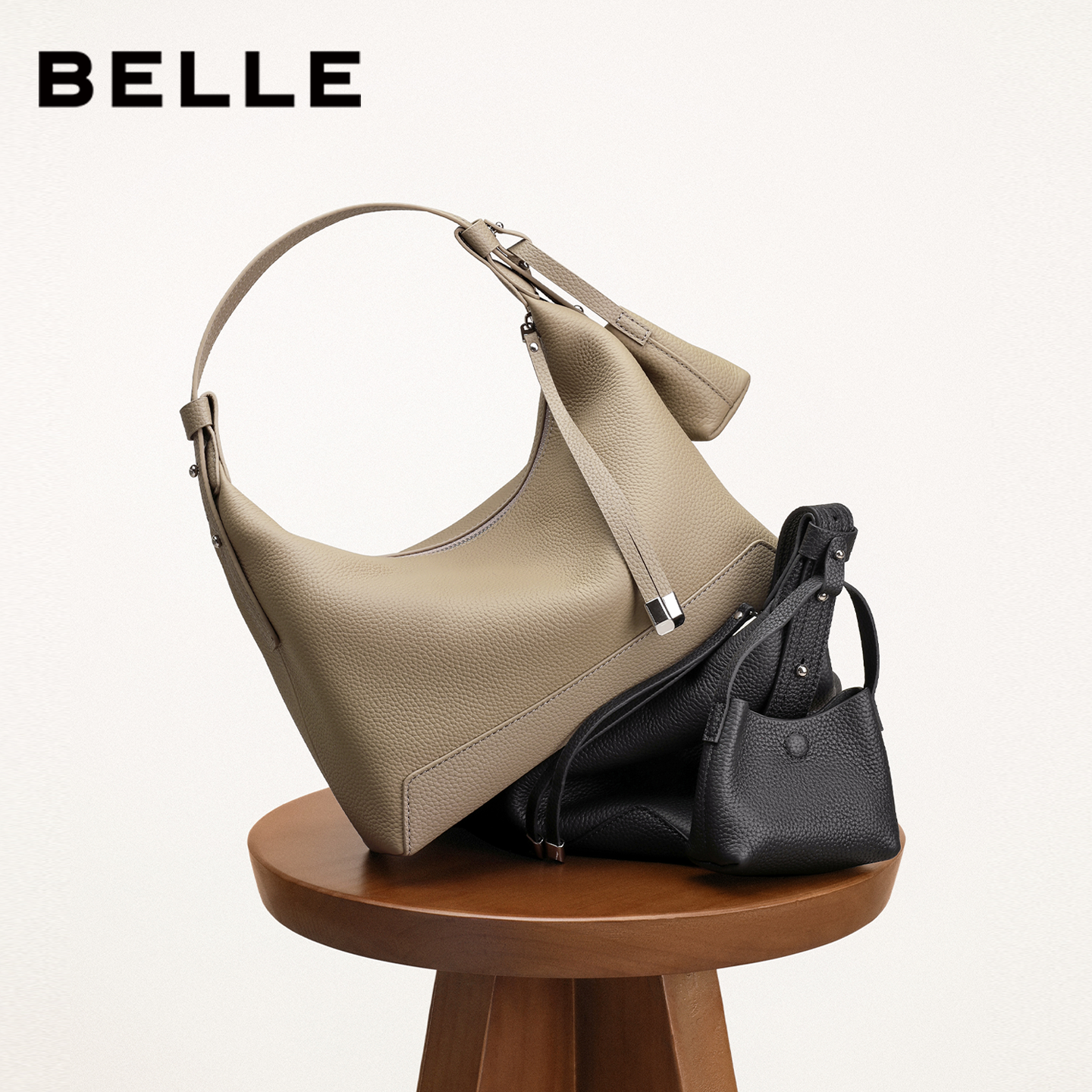 百丽包包女2025商场同款牛皮hobo通勤单肩斜挎手提腋下包9275BDX5,淘宝优惠券,粉丝福利购,淘宝优惠卷