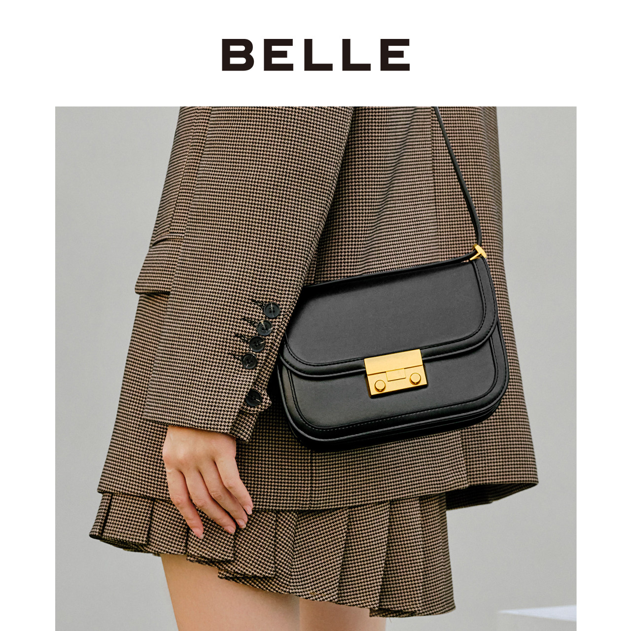 百丽小方包女2021秋新商场斜挎包 BELLE百丽箱包女士包袋