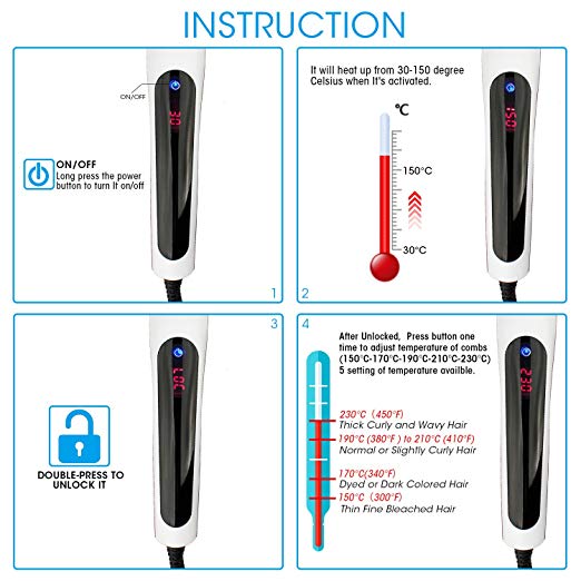 hot comb hair straightener Professional  Straightening Brush - 图2