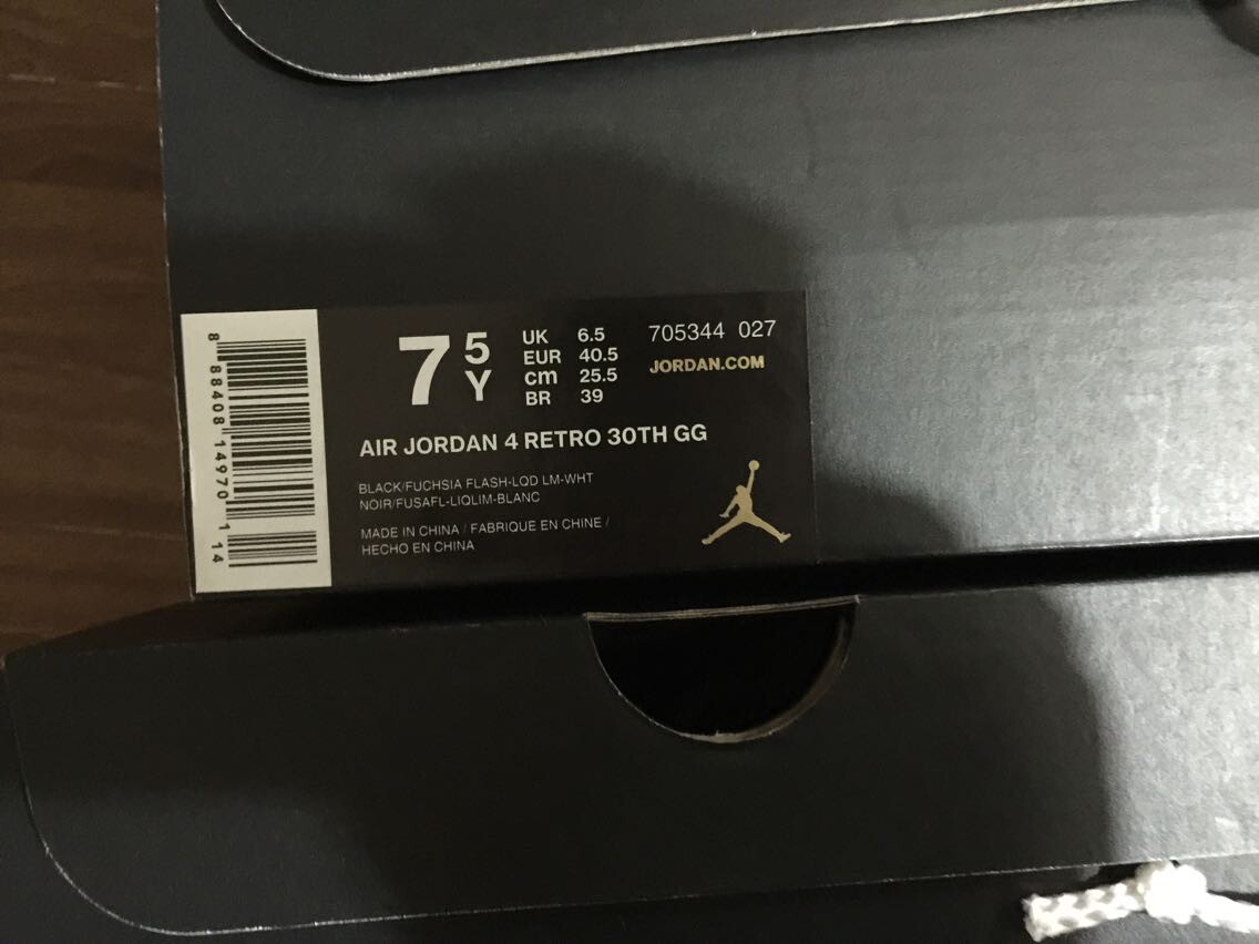 aj4 黑紫 黑粉 gs 女鞋 30th Air jordan4 705344-027 - 图2