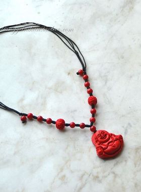 新款大红色朱砂弥勒福字保佑漆雕