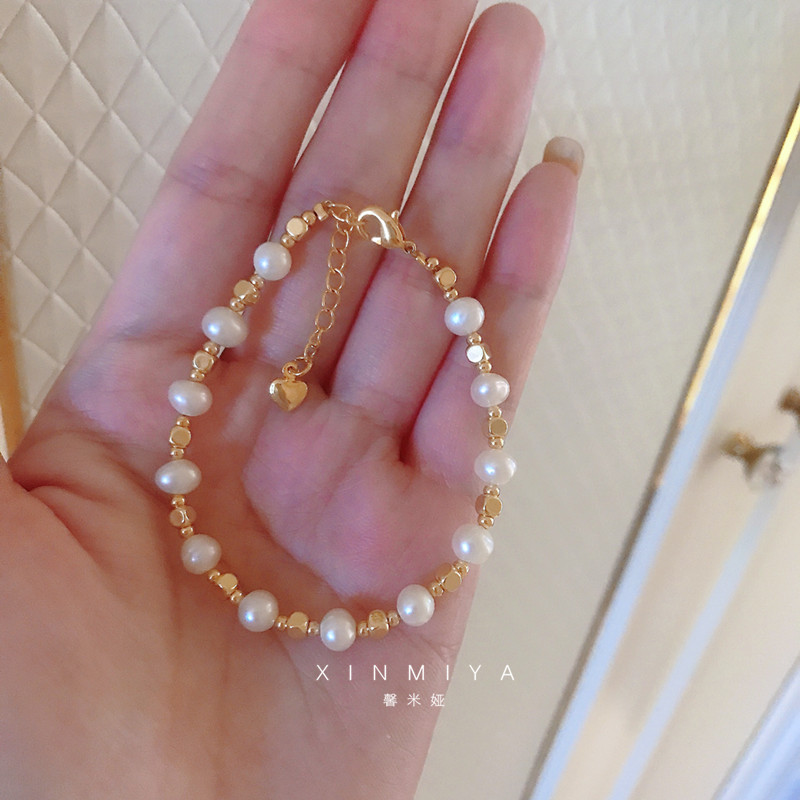 仙女气质淡水珍珠手链女生夏季出游轻奢手饰品14K包金2025新款潮 - 图2