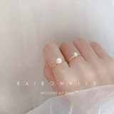 Модное свежее натуральное кольцо из жемчуга, простой и элегантный дизайн