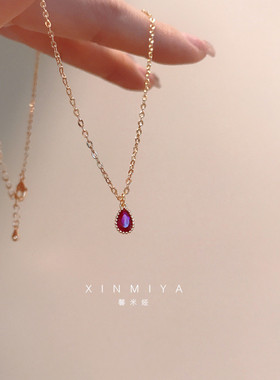 馨米娅小众车厘子红水滴锆石项链