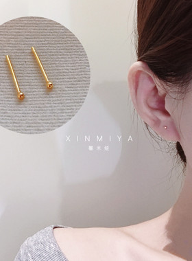 上班可以戴纯银mini耳钉女