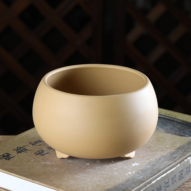 自在屋精选紫砂小花盆云足窝口中号桌面绿植盆景盆栽花卉菖蒲盆栽,淘宝优惠券,粉丝福利购,淘宝优惠卷