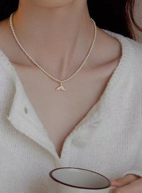 珍珠鱼尾施家珍珠项链