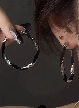 思慕琦气质合金女电镀圆形耳环