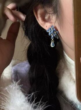思慕琦气质合金女滴油花卉耳环