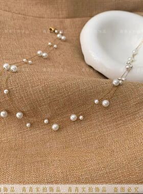 思慕琦仿珍珠钛钢圆珠链女满天星