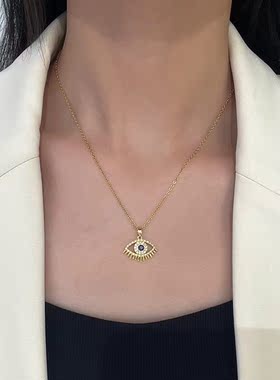 思慕琦铜太钢蛇骨链女眼睛耳环