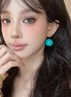 思慕琦气质合金女亚克力圆形耳环