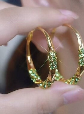 思慕琦气质合金女水钻几何耳环