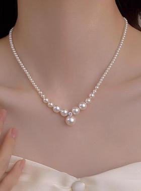 思慕琦仿珍珠仿珍珠圆珠链女水滴