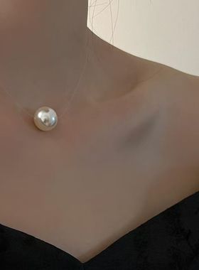 超简约鱼线珍珠项链女2025新款