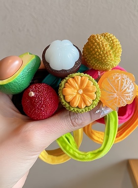 可爱水果发圈高级感桌面摆件