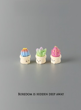 摆几个无聊了装饰品办公桌仙人掌