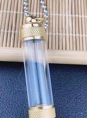 透明嘎乌盒钛钢符管圆珠链男女