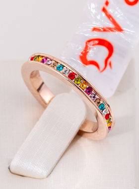 伊泰莲娜丽晶红苹果品牌系列女士满圈钻戒指结婚指环对尾戒男JZ06