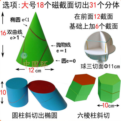 正方体教具数学截面立体几何体模型切面圆柱棱柱圆锥长方体三棱锥 - 图1