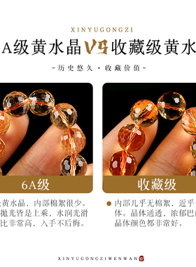 信誉公子保真黄水晶圆珠散珠
