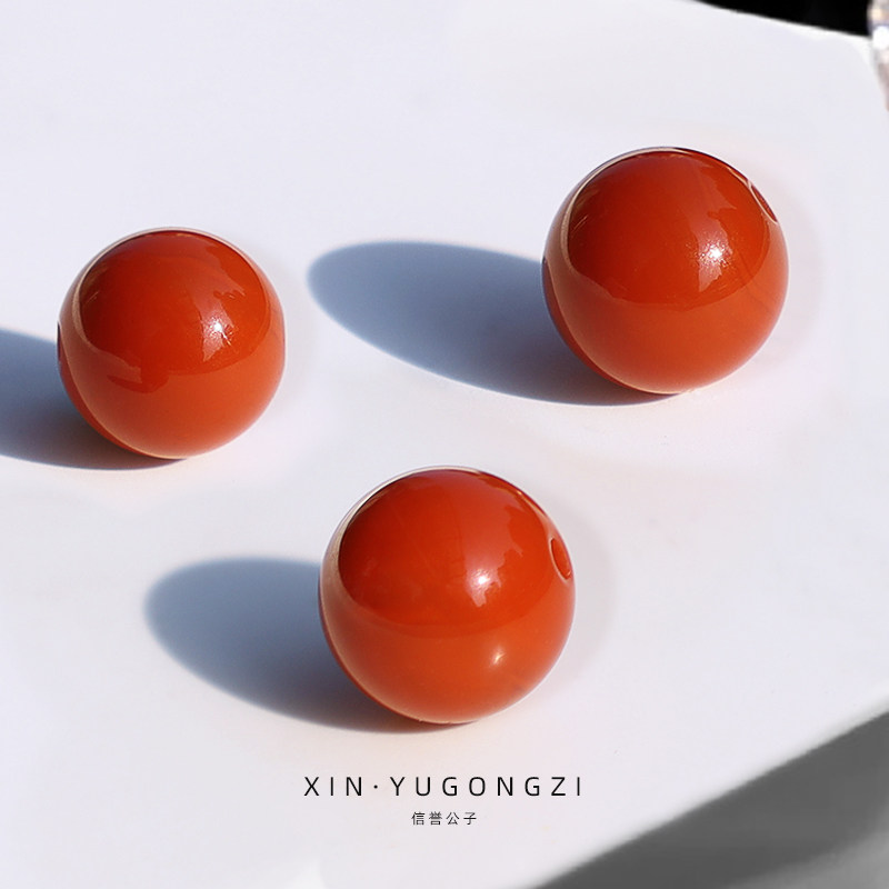 保真收藏级九口柿子红满肉南红玛瑙圆珠散珠隔珠手链串配饰搭配,淘宝优惠券,粉丝福利购,淘宝优惠卷