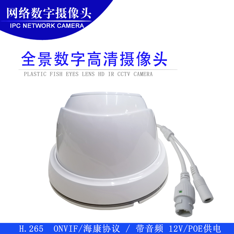 H.265 ONVIF 室内全景广角网络高清监控摄像头CCTV IP CAMERA POE - 图0