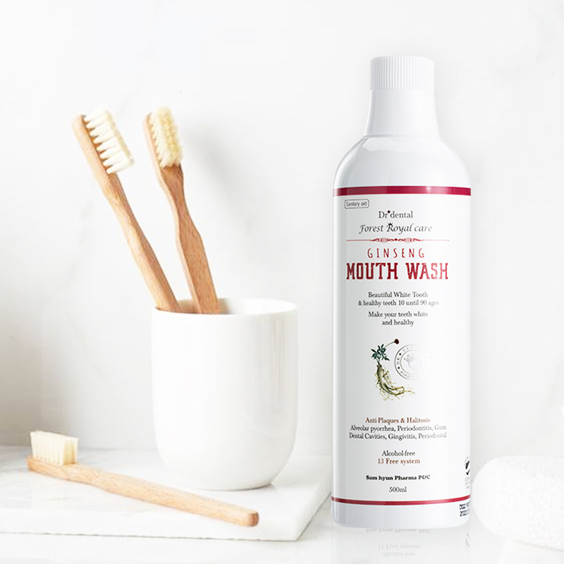 皇家齿林人参花漱口水无酒精预防蛀牙有效抑菌清新空气500毫升装 忆美时尚