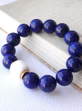 天然白色珠贝水晶手链男款