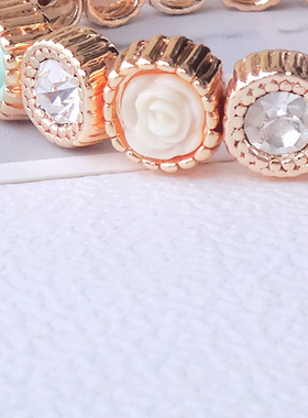 玫瑰水晶浅金色彩晶手串