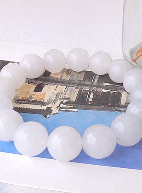 天然白色玉髓水晶手链