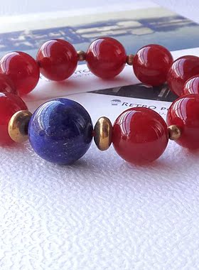 天然红色玛瑙水晶手链包邮