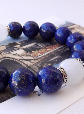 天然白色玉髓水晶手链包邮